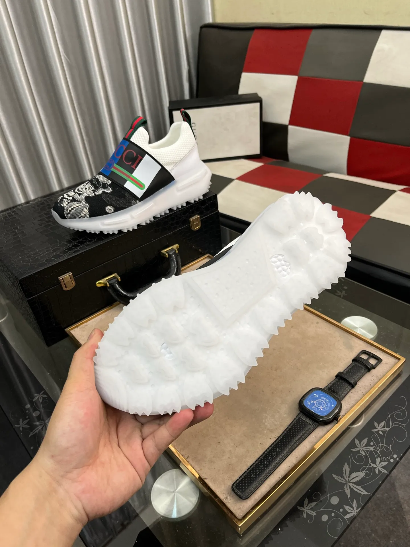 Men's shoes 💰458⌚️⌚️ (GUCCI-Gucci) luxury brand sports and casual shoes, imported original material, sheepskin lining, high-end and comfortable, original outsole is light and wear-resistant! Purely handmade, details determine quality! 38-443️⃣colors available